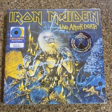 Iron Maiden Live After Death 40th Anniversary 2LP Blue/Yellow Vinyl New Sealed picture