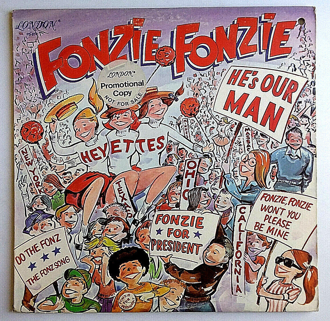 THE HEYETTES - Fonzie, Fonzie He\'s Our Man - Vinyl LP London  PS 674 Happy Days