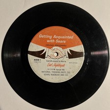 GETTING ACQUAINTED WITH SEARS 7” 33 1/3 RPM TRAINING VINYL RECORD VINTAGE picture