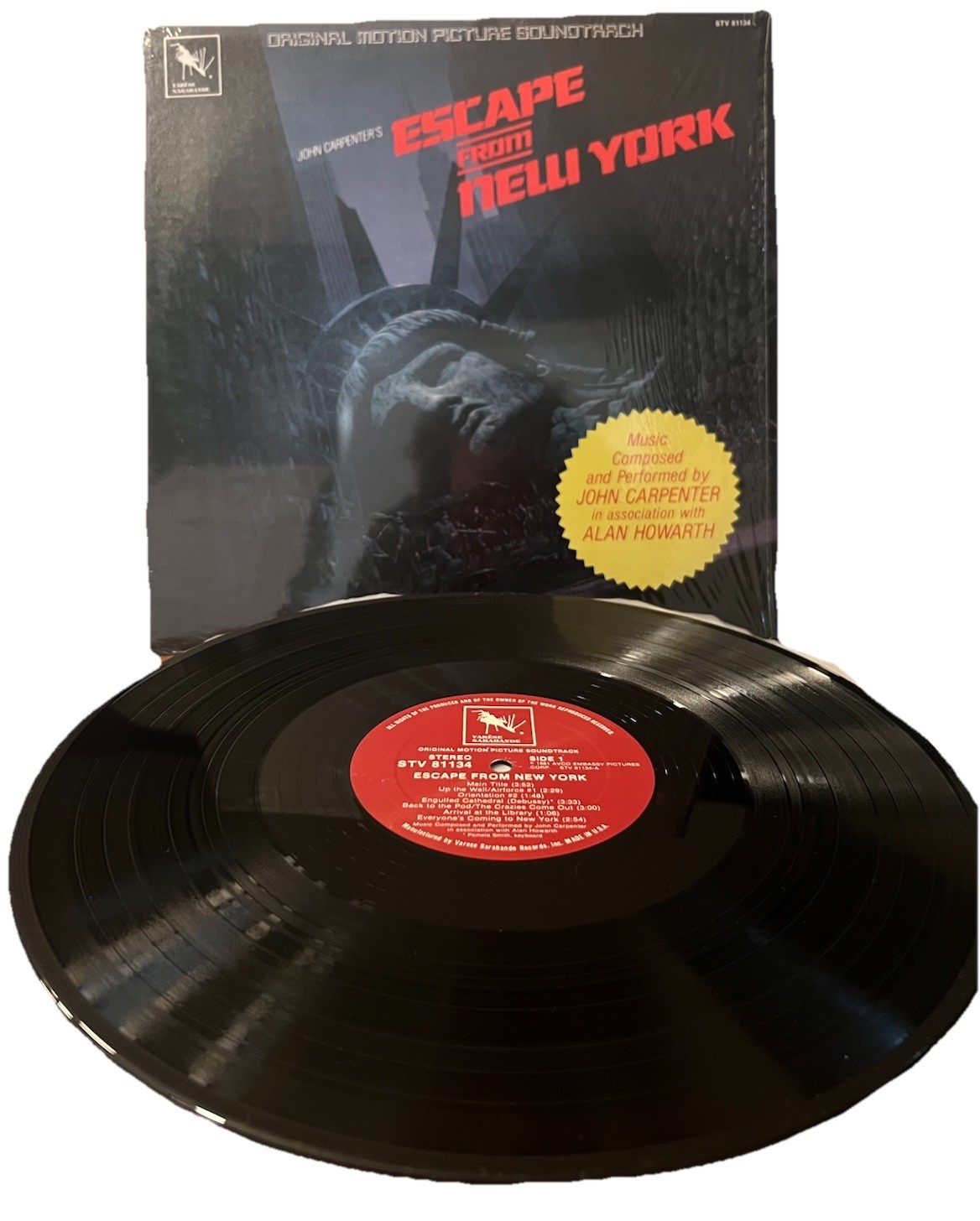 Escape From New York Soundtrack LP John Carpenter 1981 STV 81134 VG+