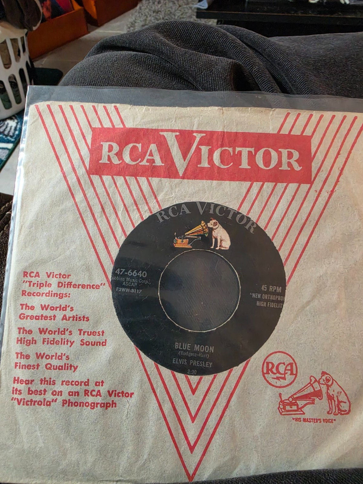 Elvis Presley Blue Moon 45 Original 1956 RCA 47-6640 VG+