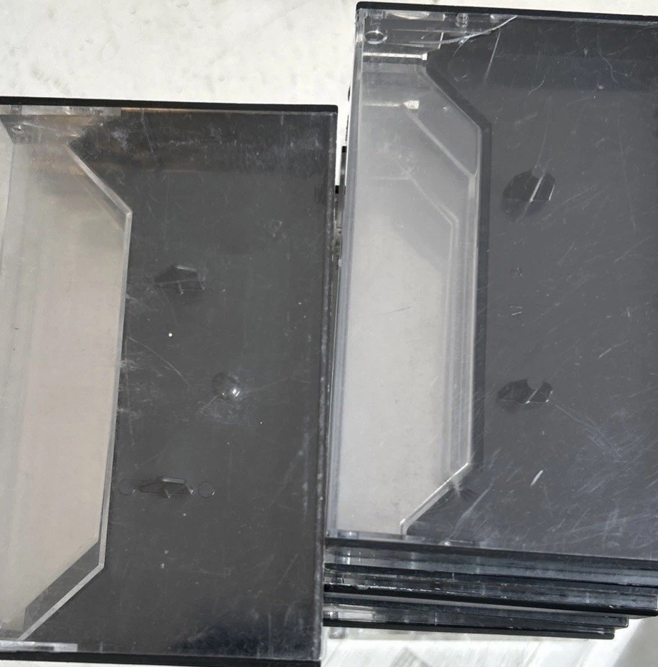 Lot Of 8 Empty Cassette Containers  Black/Clear) Vtg But Not Junk