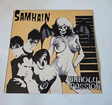 SAMHAIN - UNHOLY PASSION - LP Vinyl Record 1985 PLAN 9 TAN COVER 45rpm Punk Goth picture