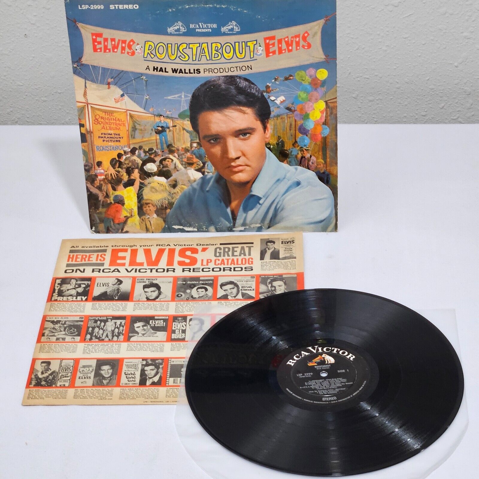 Elvis Presley LSP-2999 Roustabout LP VG / VG Silver Stereo Original 1964 RARE