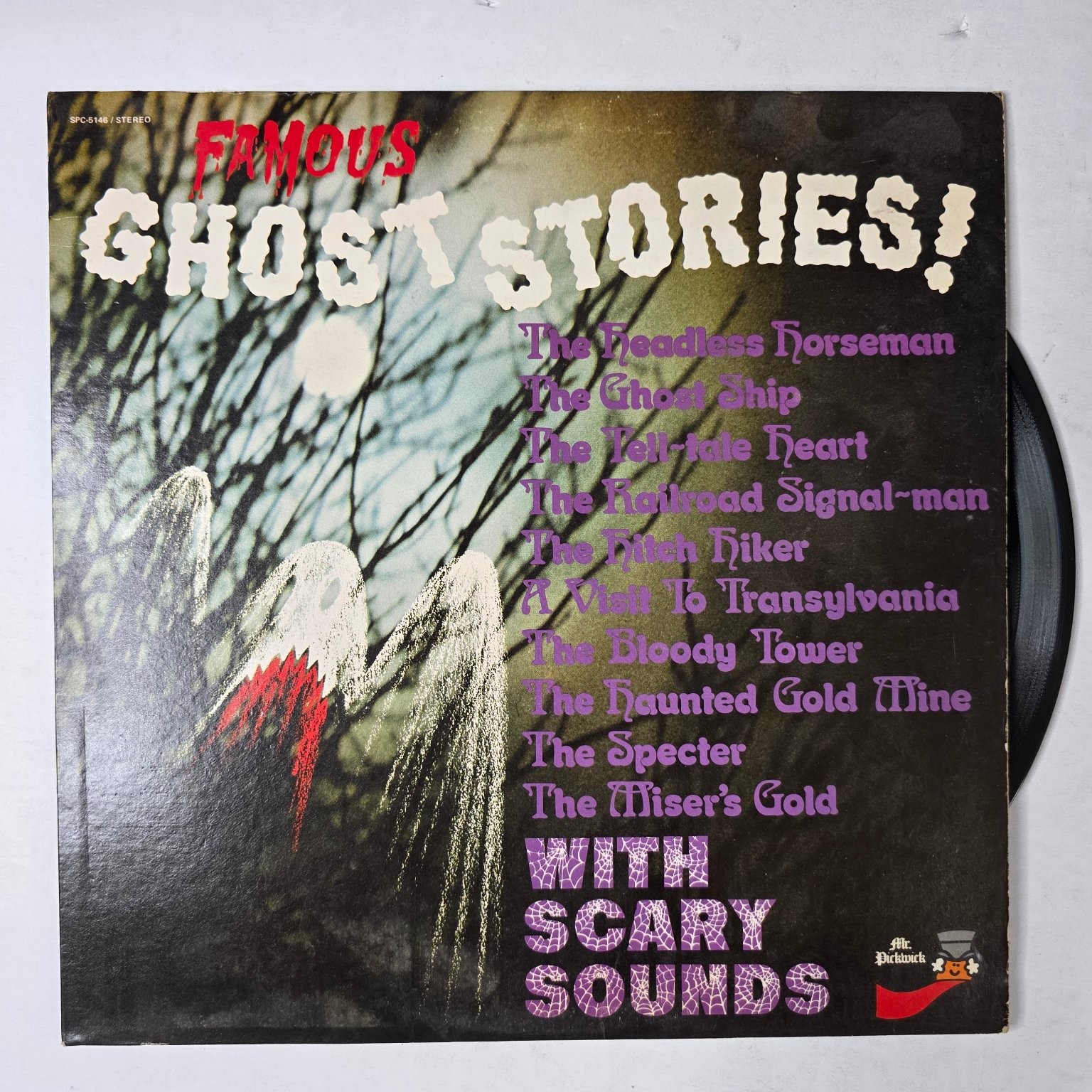 Various - Famous Ghost Stories LP Record Pickwick Horror Spoken Word 33 RPM