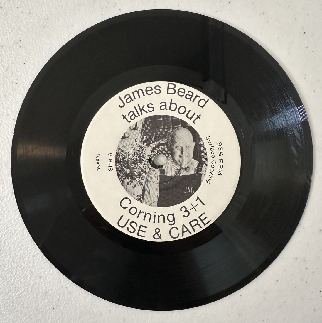 James Beard Talks About Corning Ware 3+1 cooking voice VTG LP chef 45 33 1/3 7\