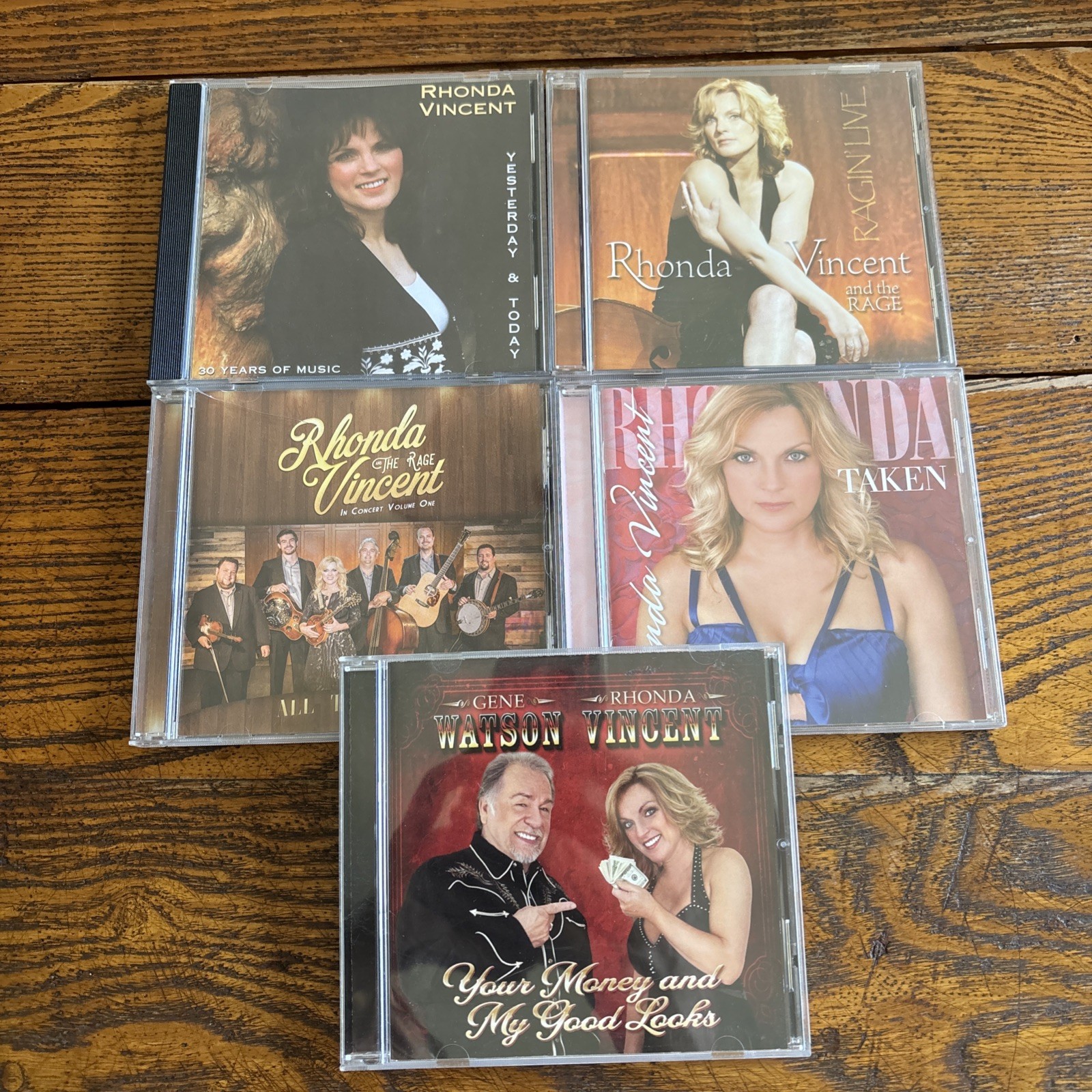 RHONDA VINCENT CDs Lot Of 5, Taken, All The Rage, W/Gene Watson, Ragin Live
