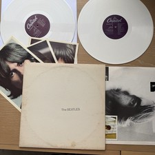 1978 The Beatles White Album LP RARE White Vinyl US Press  W/Orig Poster + Pics picture