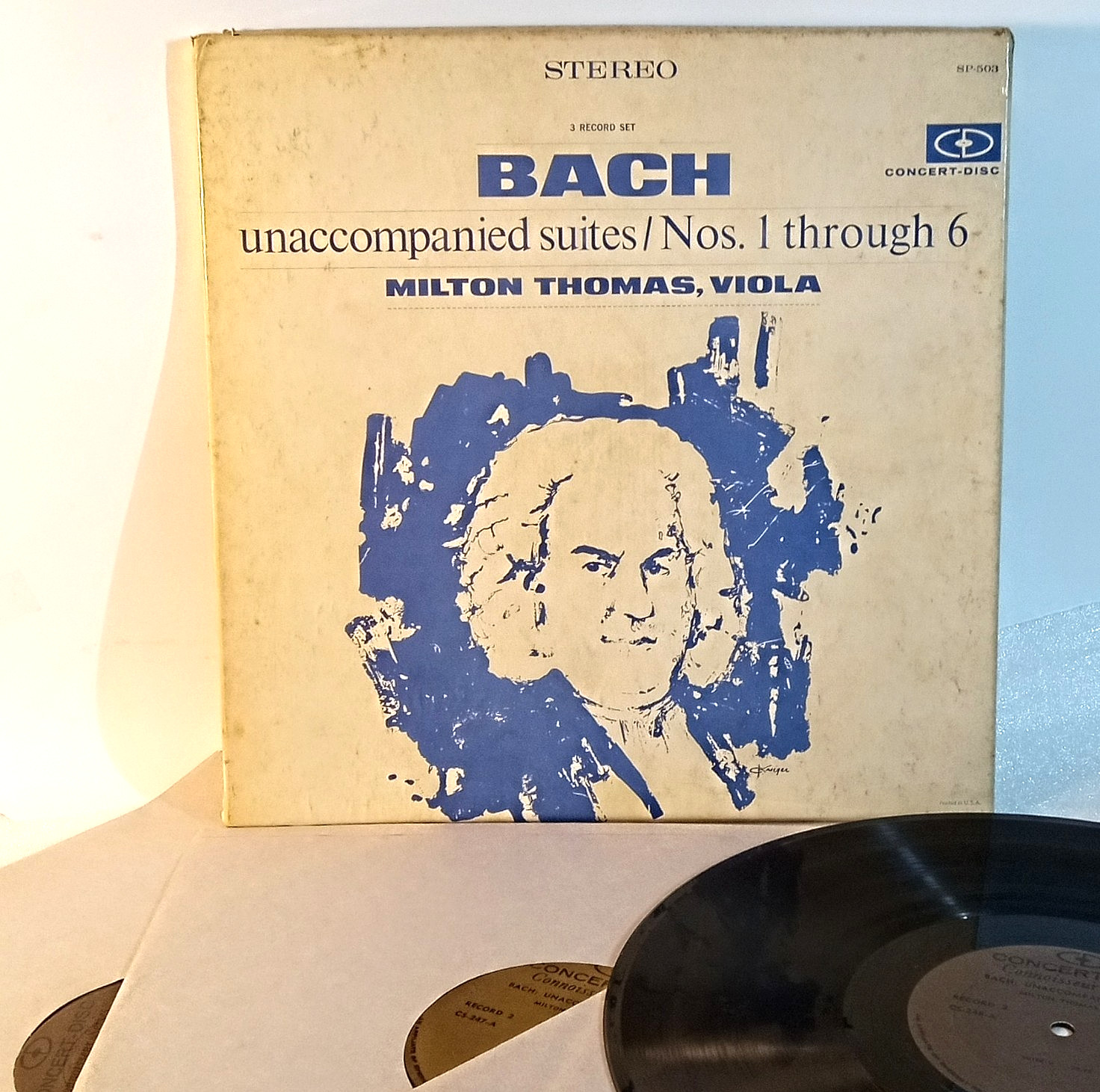 Bach Unaccompanied Suites Nos. 1–6 – Milton Thomas – Concert‑Disc SP‑503 – 3‑LP