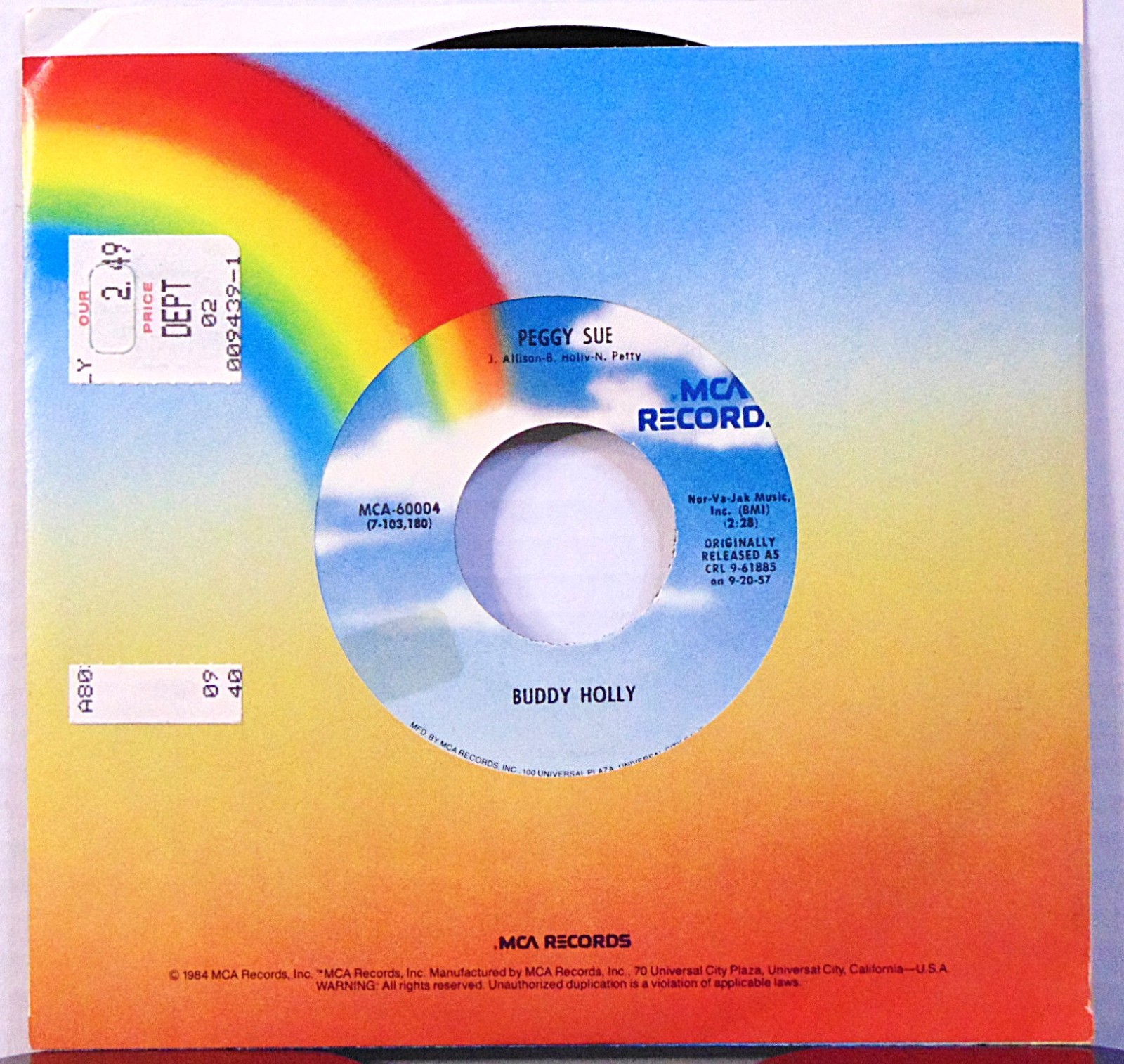 Buddy Holly – Peggy Sue - MCA Records Rock & Roll 7\