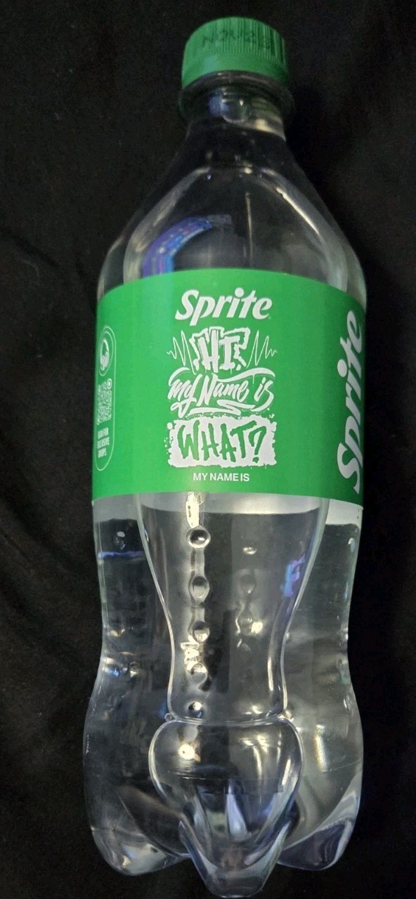 Eminem Lyrics Collectible Sprite Bottle 20oz. Unopened Hi My Name Is What?