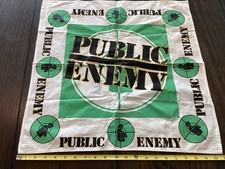 Vintage 1989 Def Jam Records Public Enemy Rap Bandana picture