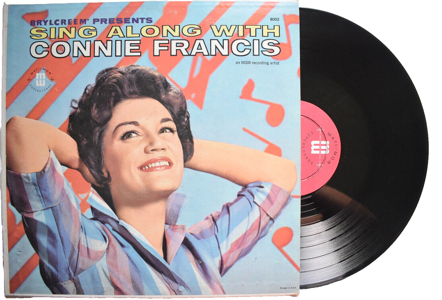 SING ALONG WITH CONNIE FRANCIS VINYL LP RECORD MATI-MOR 8002 POP VOCAL 1961