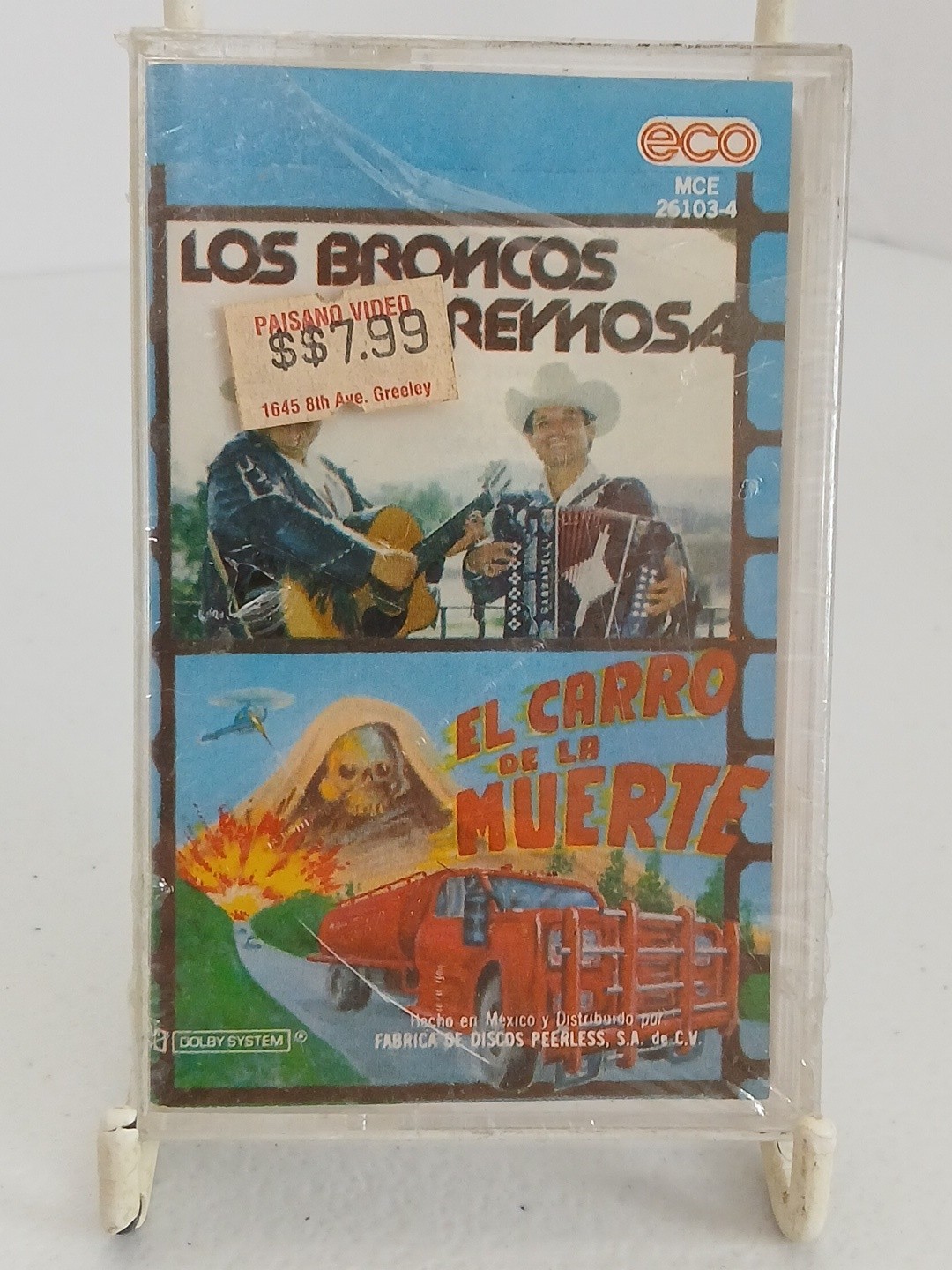 LOS BRONCOS DE REYNOSA El Carro De La Muerte Cassette Tape 1985 ECO Sealed New