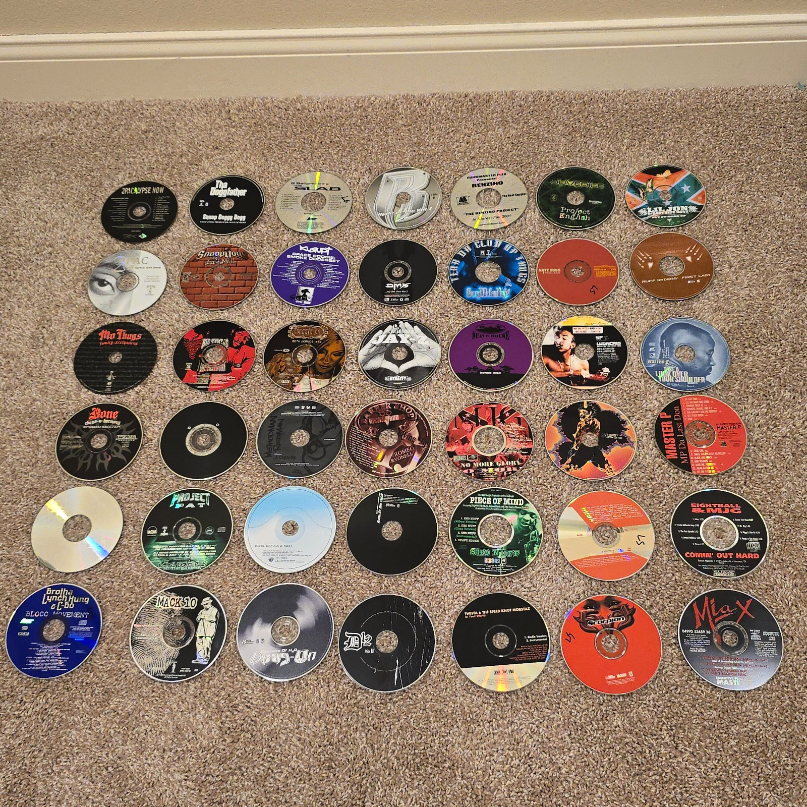 Lot 42 Vintage 90s 2000s Rap Hip Hop CD Discs 2Pac Snoop Project Pat Bone Thugs