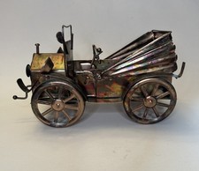 Vintage Copper Metal Model T Car Music Box Wind Up Working Nice Condition VTG picture