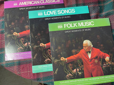 3 Great Moments Of Music LP's Love Songs, Folk Music, American Classics VG picture