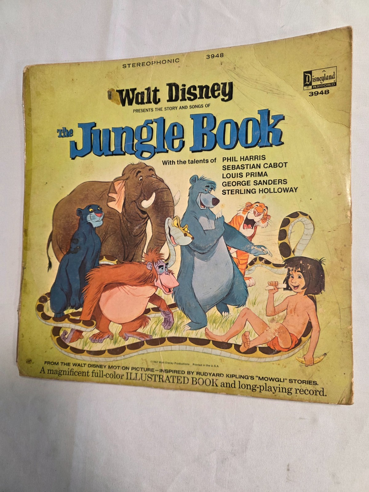  Vintage Disneyland Record 3948 Walt Disney\'s The Jungle Book Vinyl and Book