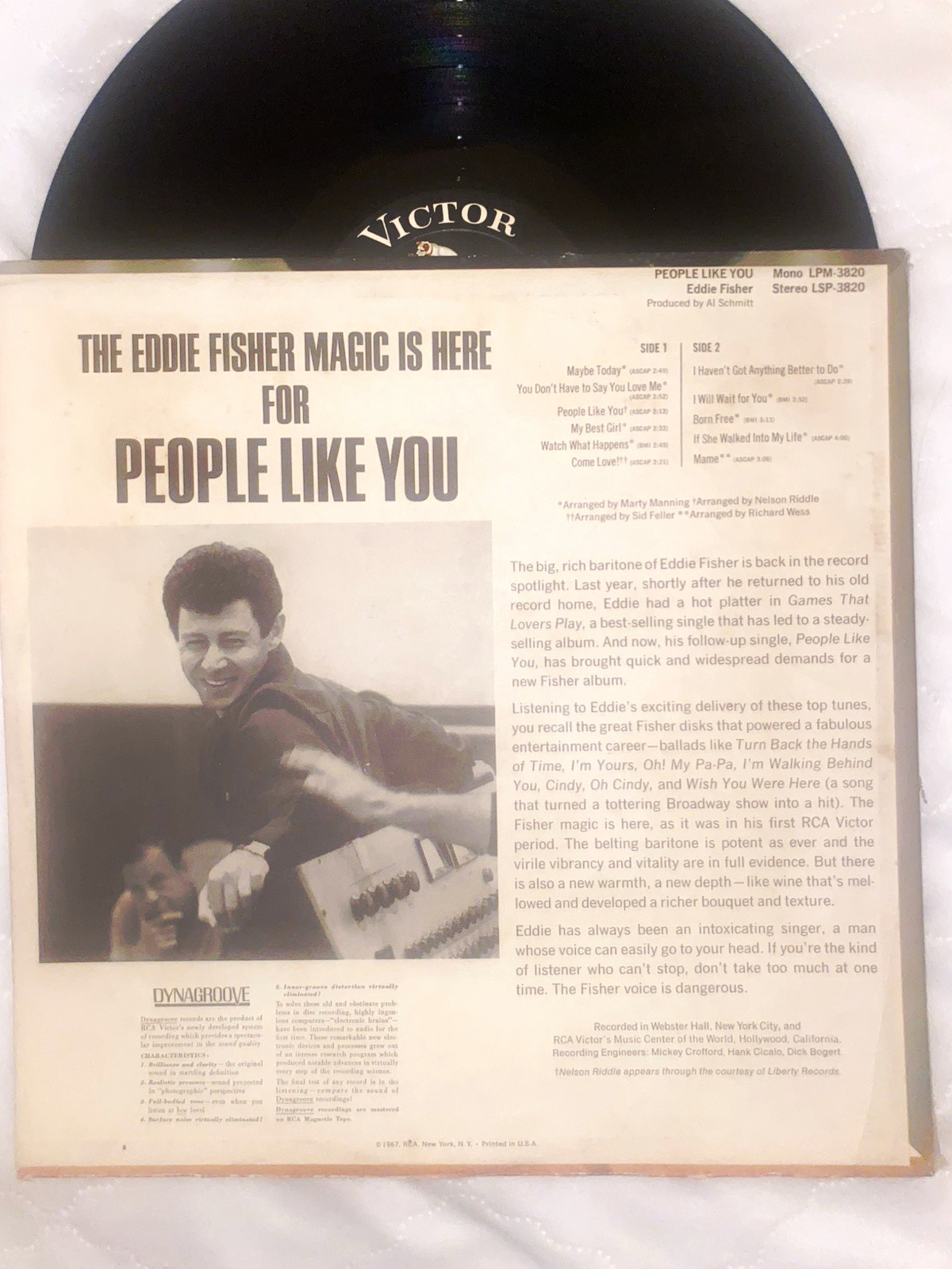 Eddie Fisher “People Like You” LP (RCA Victor LPM 3820) 12