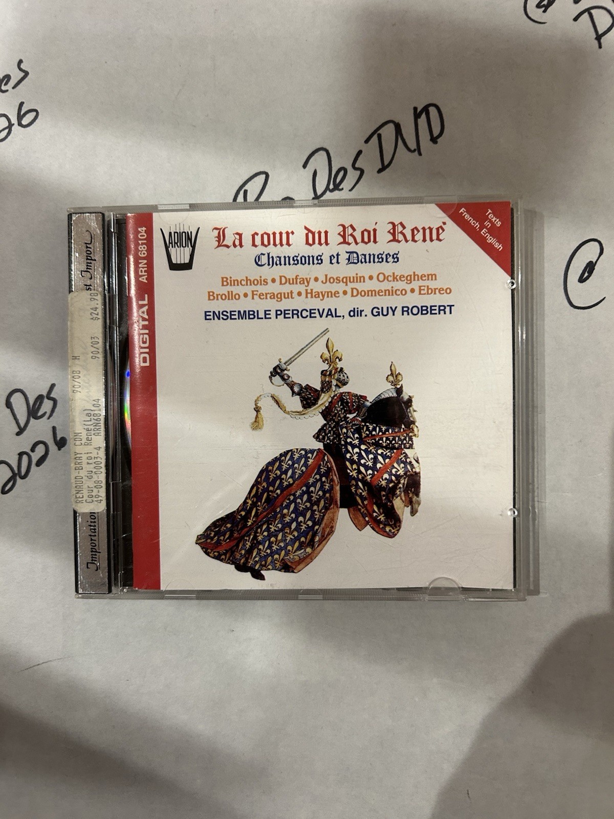 CD Guy Robert La Cour Du Roi Rene Chansons Et Danses (cover Is Cracked) - C4