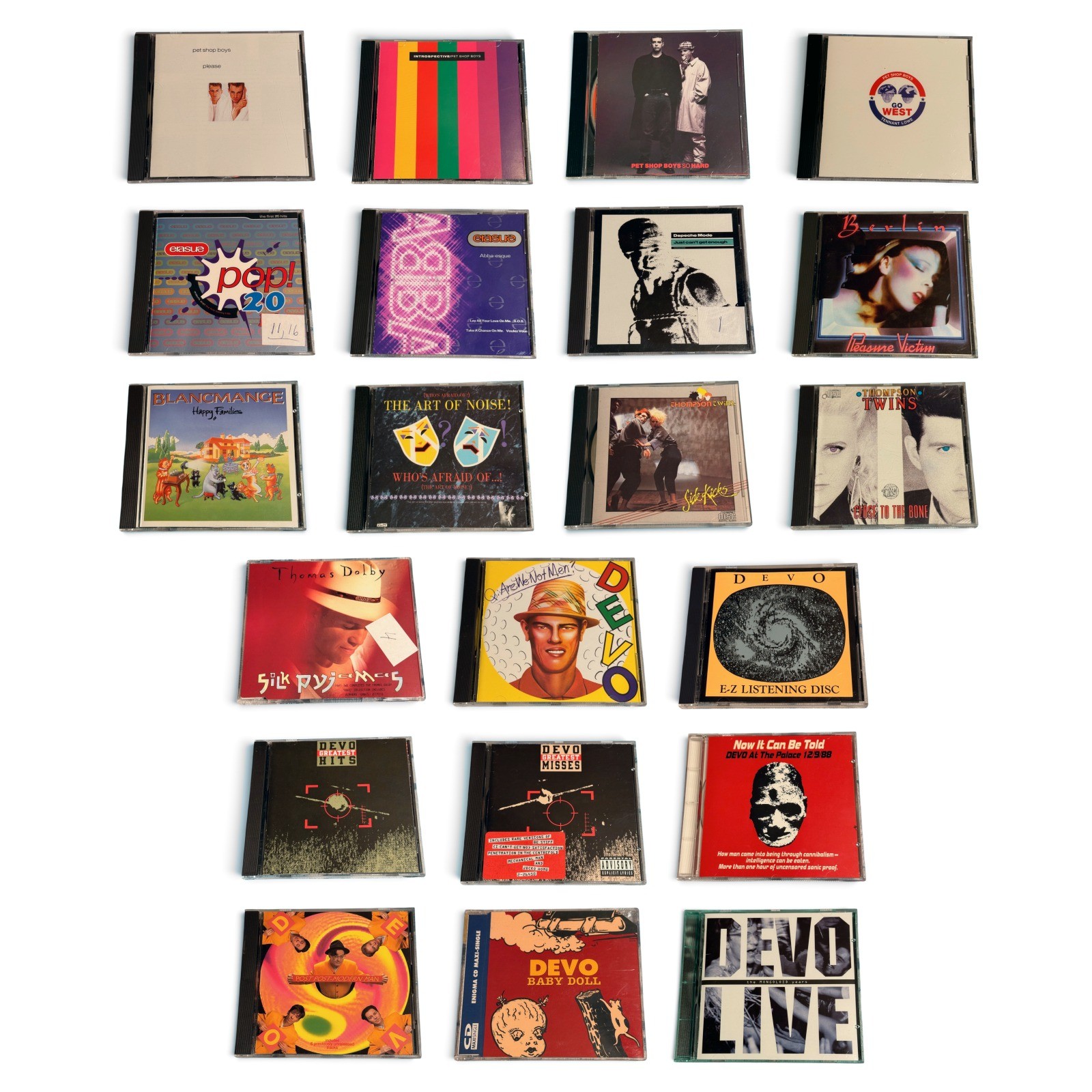 80s Synth Pop 21 CD Lot Devo Pet Shop Boys Depeche Mode Erasure Thompson Twins