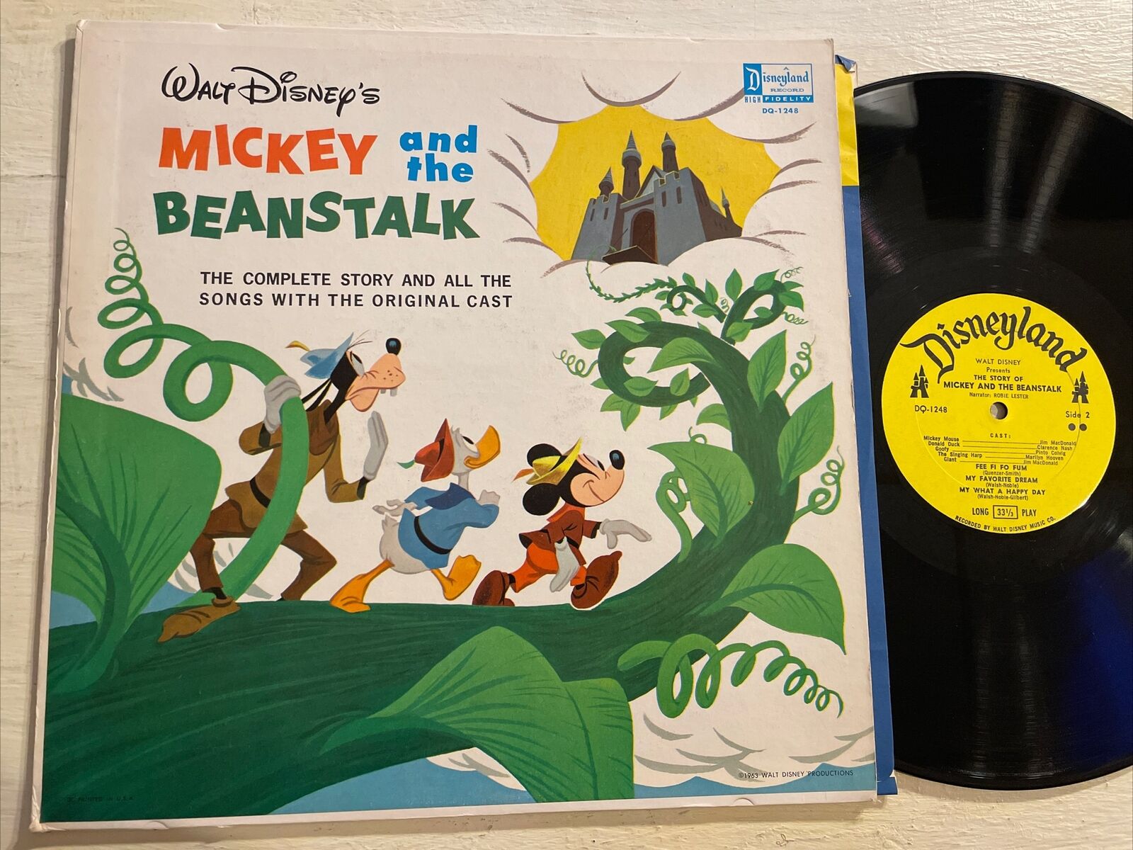 Walt Disney Mickey and the Beanstalk OST Cast LP Disneyland 1963 1st Press M-/M-