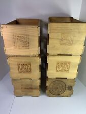 6x Napa Valley Wooden Crate Storage Box Holds 20 CD Disc Holder Media Organizer picture