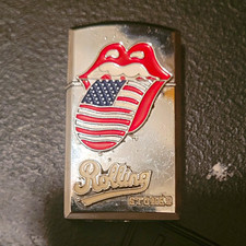 Zippo Rolling Stones Tongue Logo USA American Flag Design Lighter picture