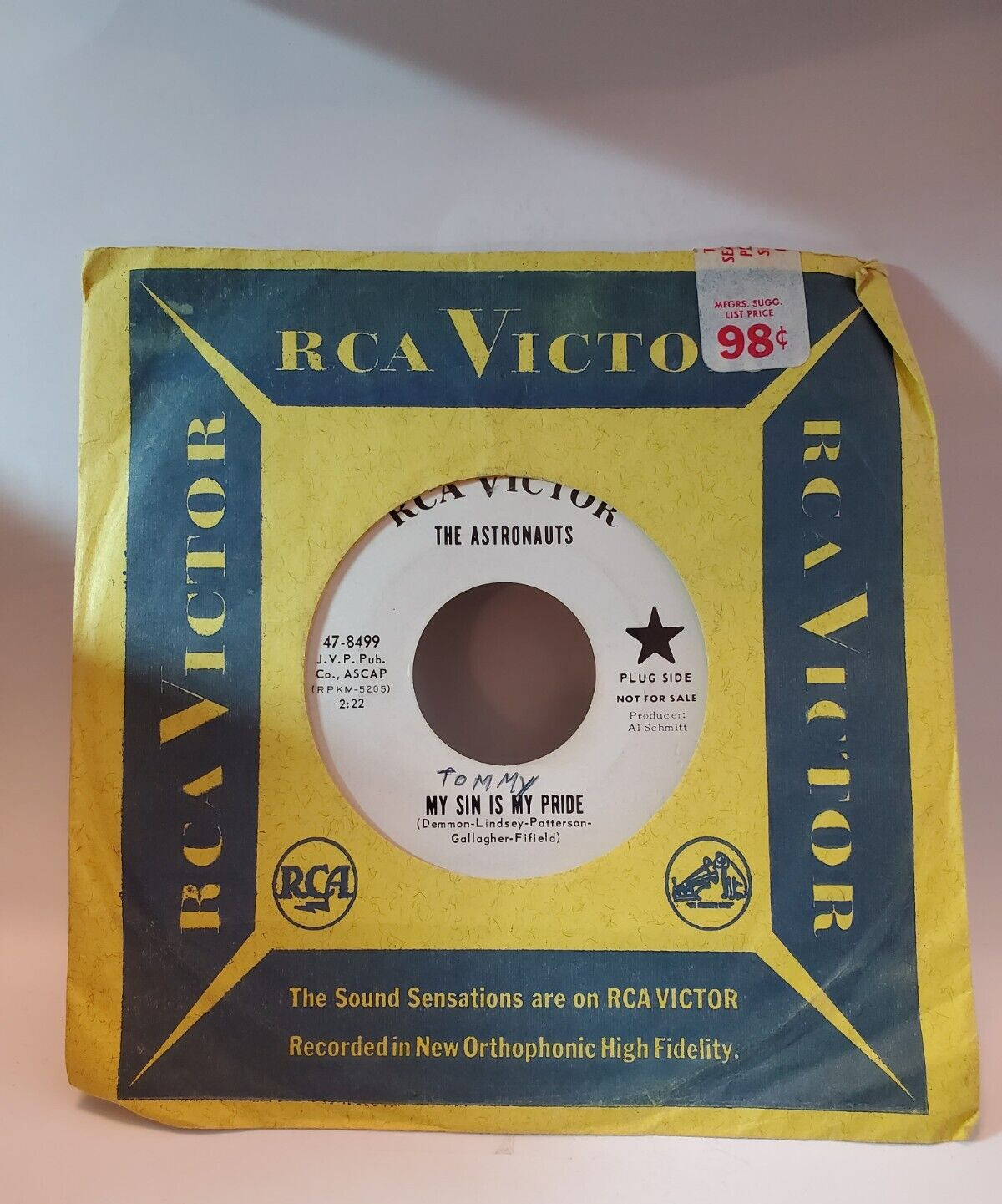 Astronauts MY SIN IS MY PRIDE / ALMOST GROWN(PROMO SURF ROCK 45)#8499 PLAYS VG++