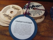 Rare, 2014, Taylor Guitar Sound Hole Coasters, 7-pcs, w/COA Coaster picture