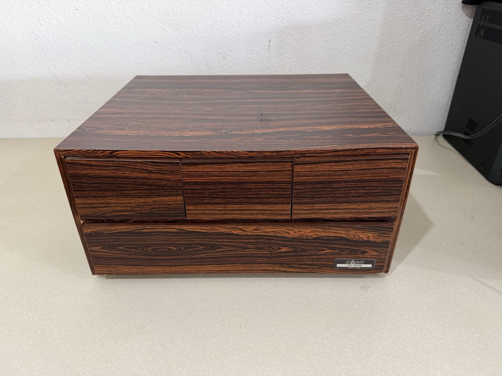 Vintage Stanny Rosewood Cassette Cabinet Holder CS-102W Japan