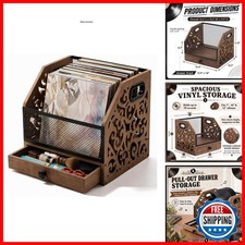 Novabright Vinyl Record Storage Crate Drawer, Wooden & Metal JYY-Novabright-3718 picture