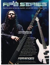 1996 FERNANDES APB Electric Bass Guitar EDDIE JACKSON Queensryche Vintage Ad picture