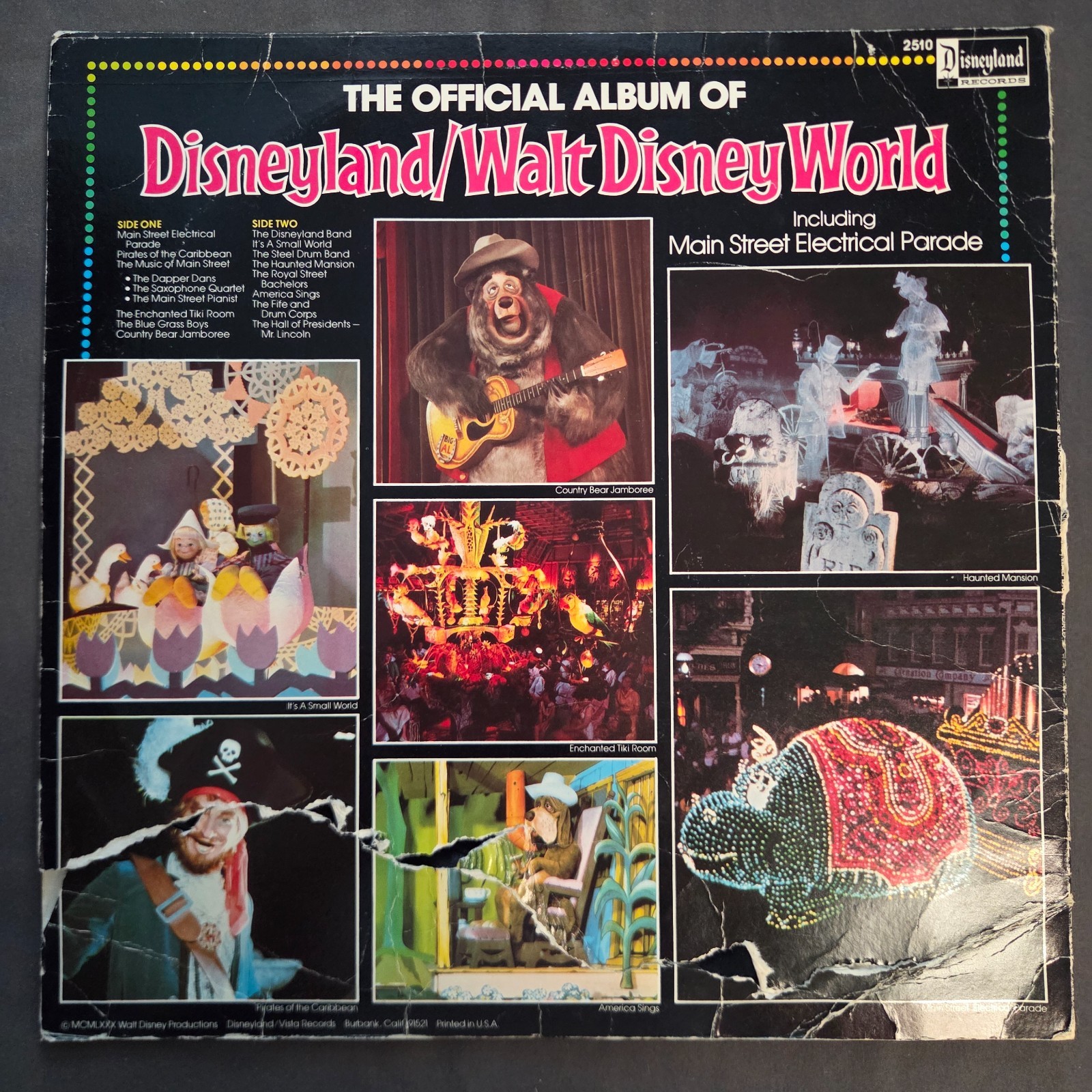 The Official Album of Disneyland/Walt Disney World 1980 Vinyl LP  2510 Tested
