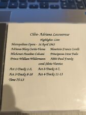 Rare Live Opera Recording CD -512 1963 MET Lecouvreur Verna Corelli Colzani Dafi picture