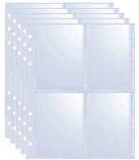 40 Pack 320 Pockets 6 Ring A5 Binder Transparent/Green  picture