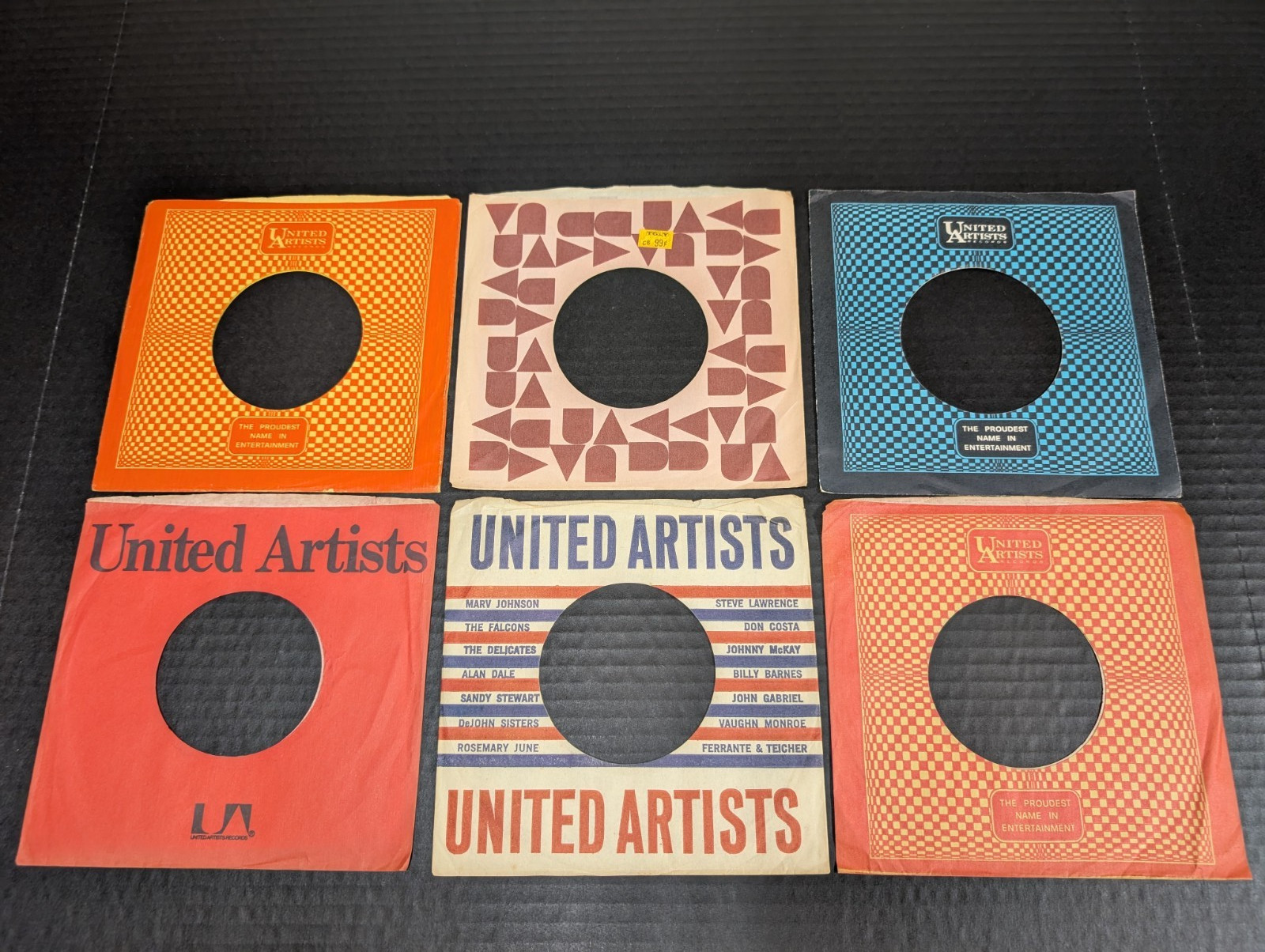 Lot of 6 Vintage United Artists 45 RPM 7\