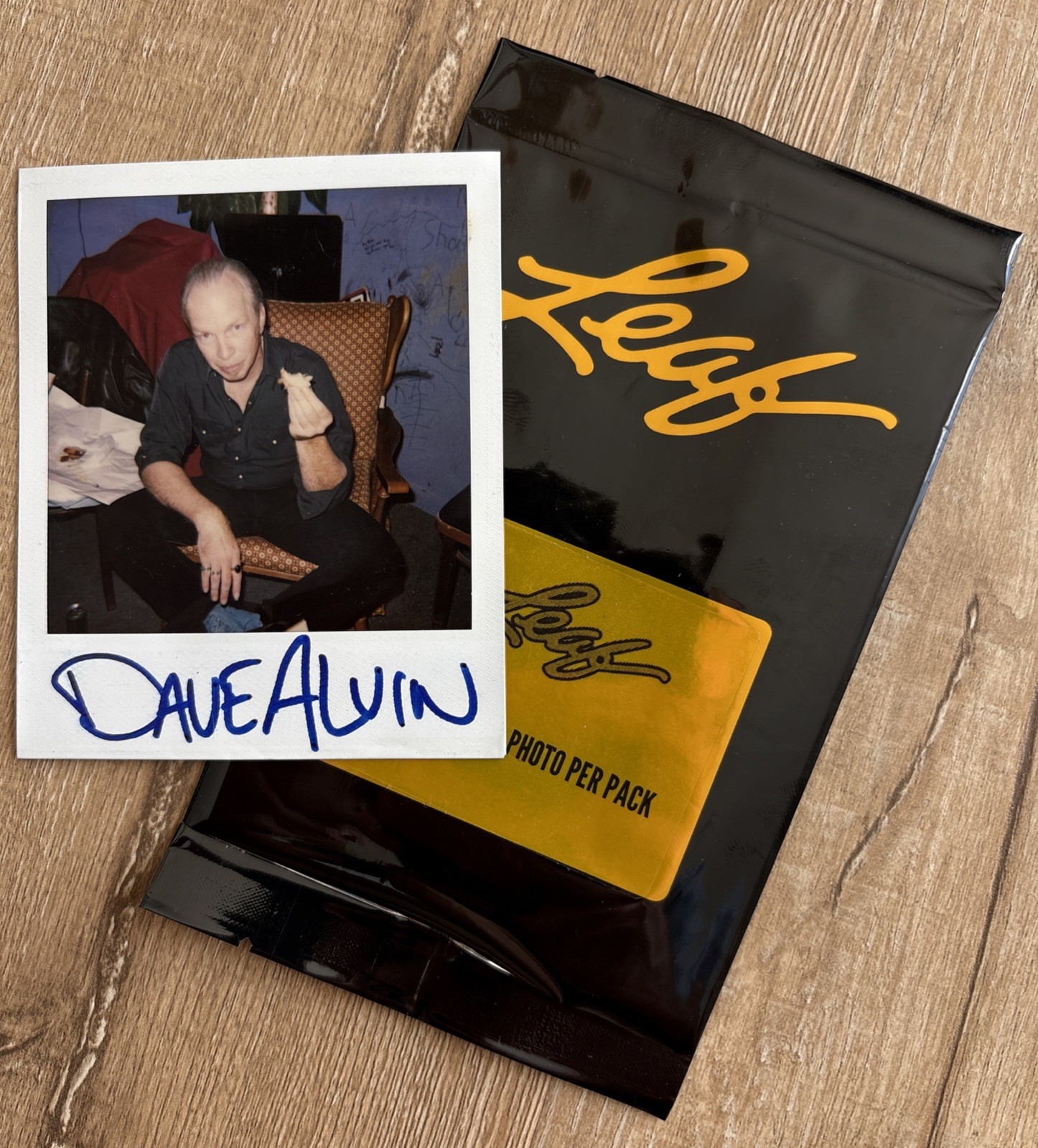 DAVE ALVIN 1/1 Leaf Photographic Signed Polaroid Rock Music Guitar The Blasters