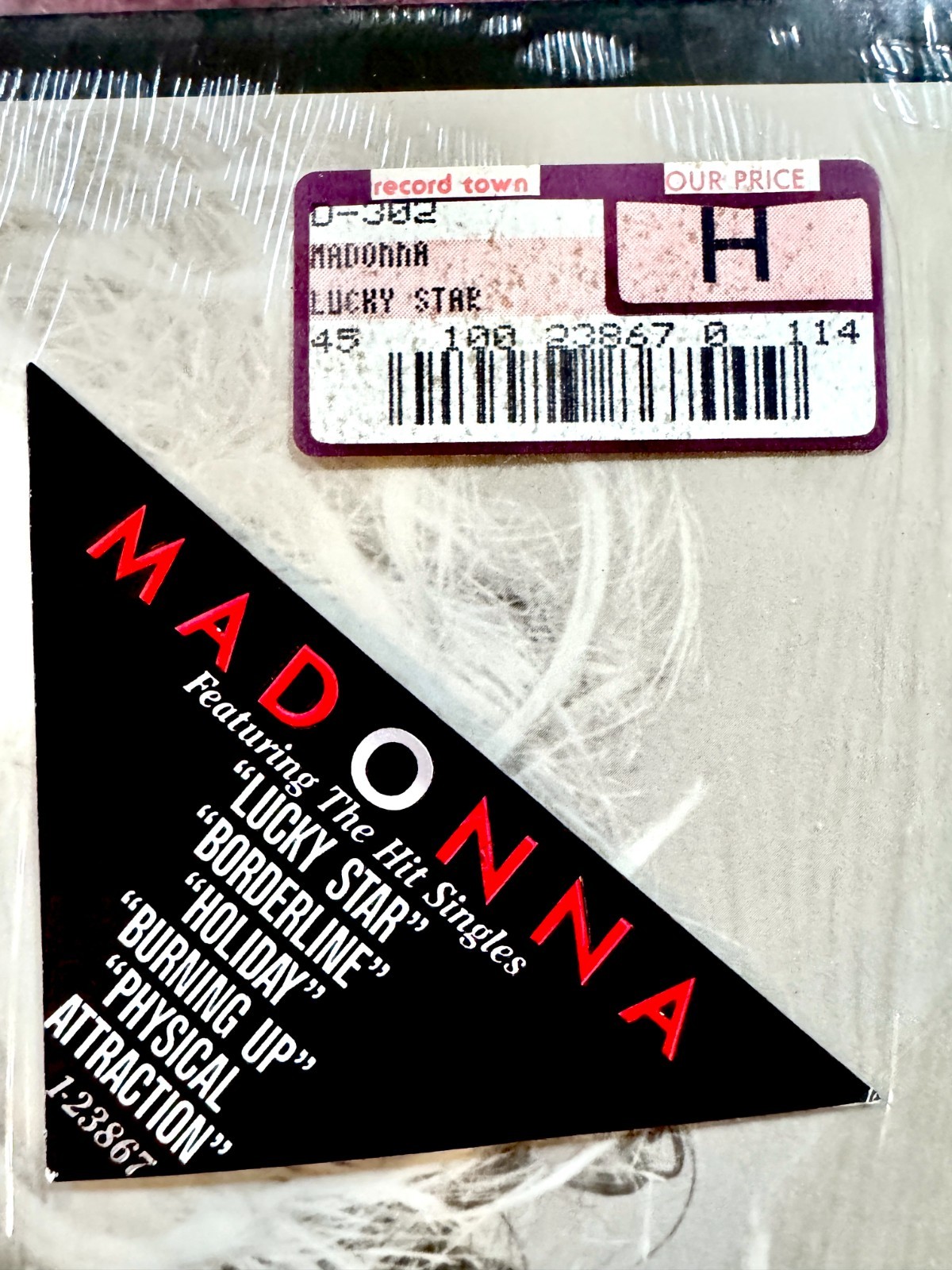 MADONNA FIRST ALBUM LUCKY STAR TITLE RECORD STICKER PROMO 1982 FIRST RUN RELEASE