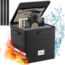 Large Vinyl Record Storage Box Fireproof Waterproof with Lock | Resistant Record picture
