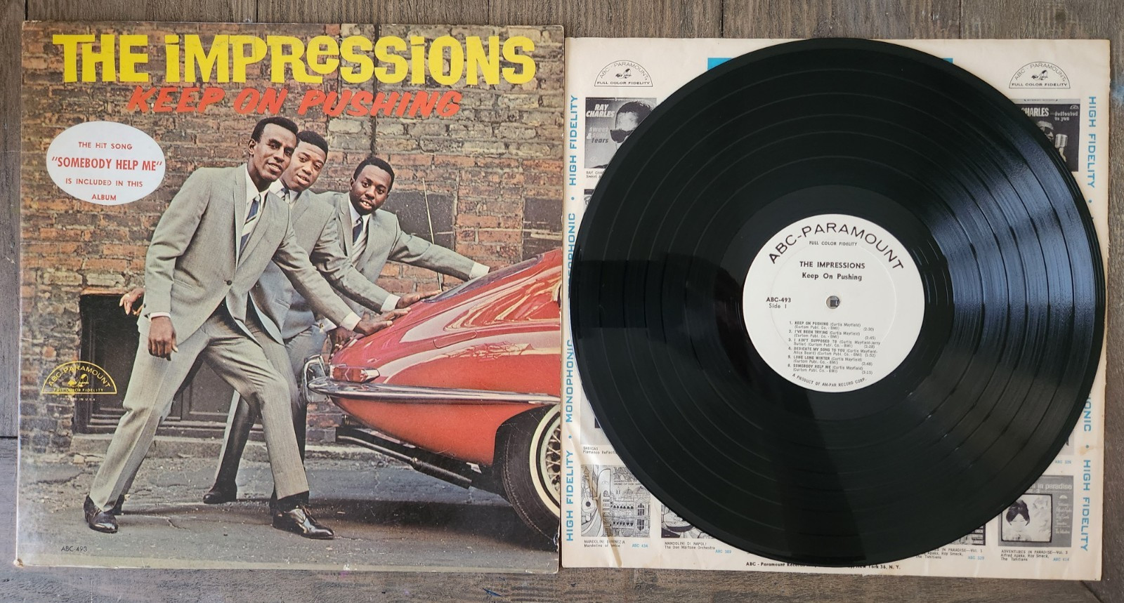 The Impressions Keep On Pushing LP Promo Curtis Mayfield ABC-493 Hype Sticker