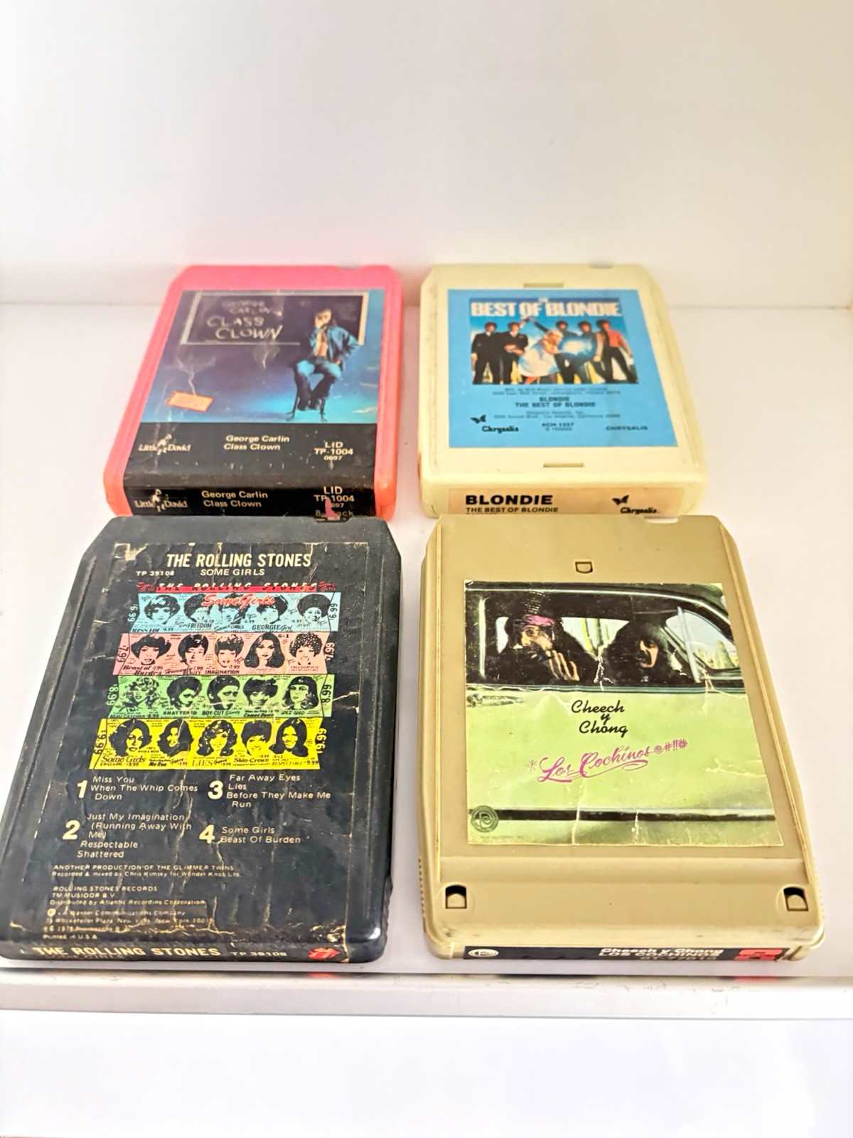 Lot 4 8-Track Cartridges: Blondie Rolling Stones Some Girls Cheech Chong Carlin