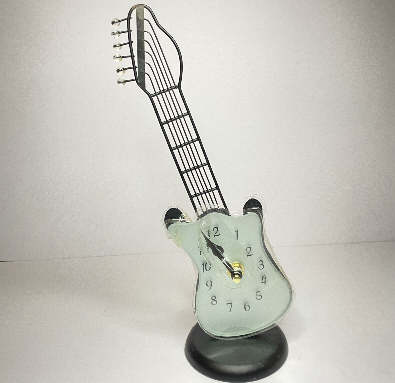 Guitar Clock Retro Decorative Time Piece on Stand