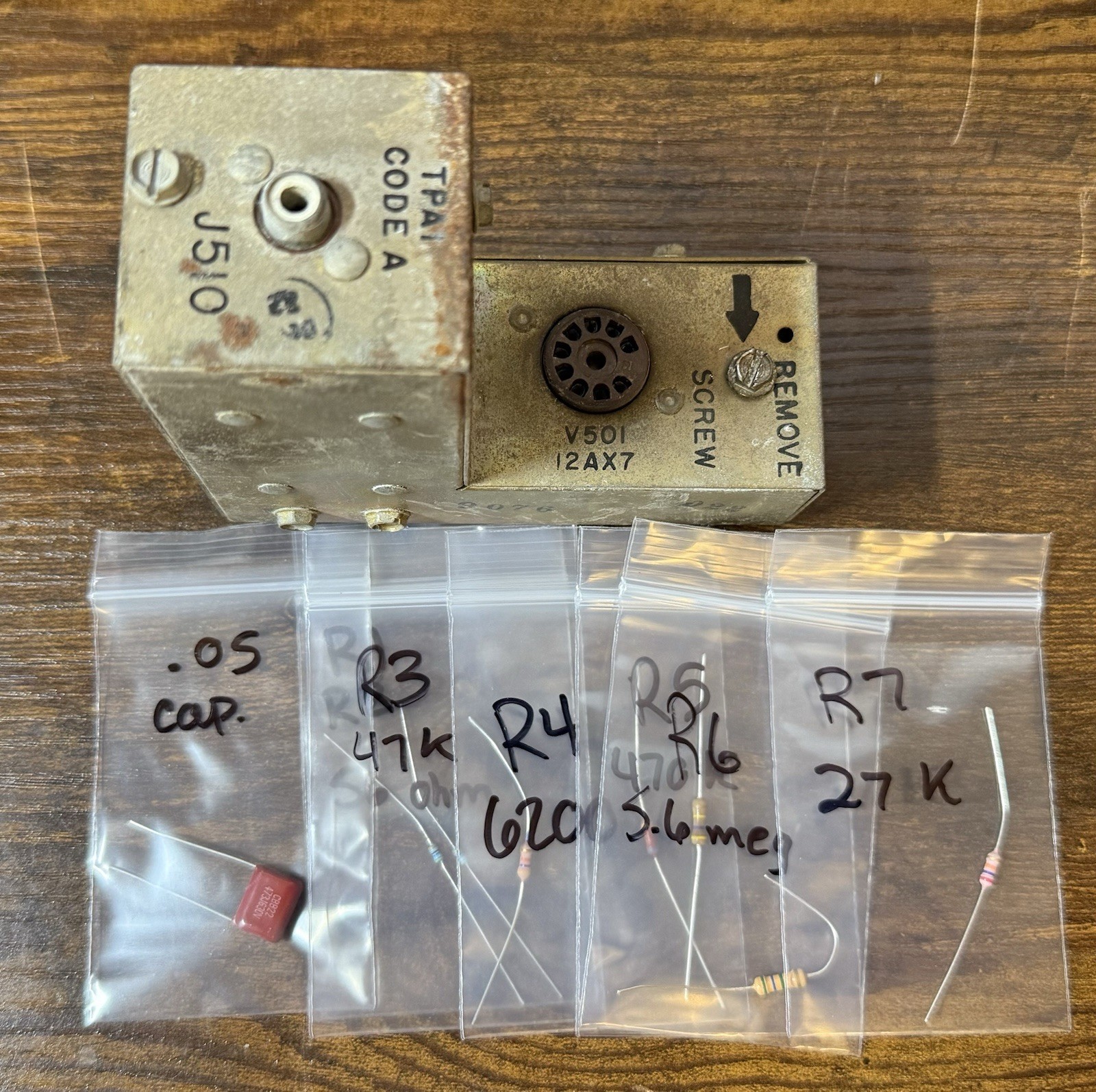 Seeburg PULSE AMPLIFIER REBUILD KIT CAPACITORS RESISTORS ONLY