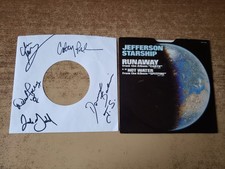 5 members autographed 1970s mint-exc 45/excellent sl. Jefferson Starship runaway picture