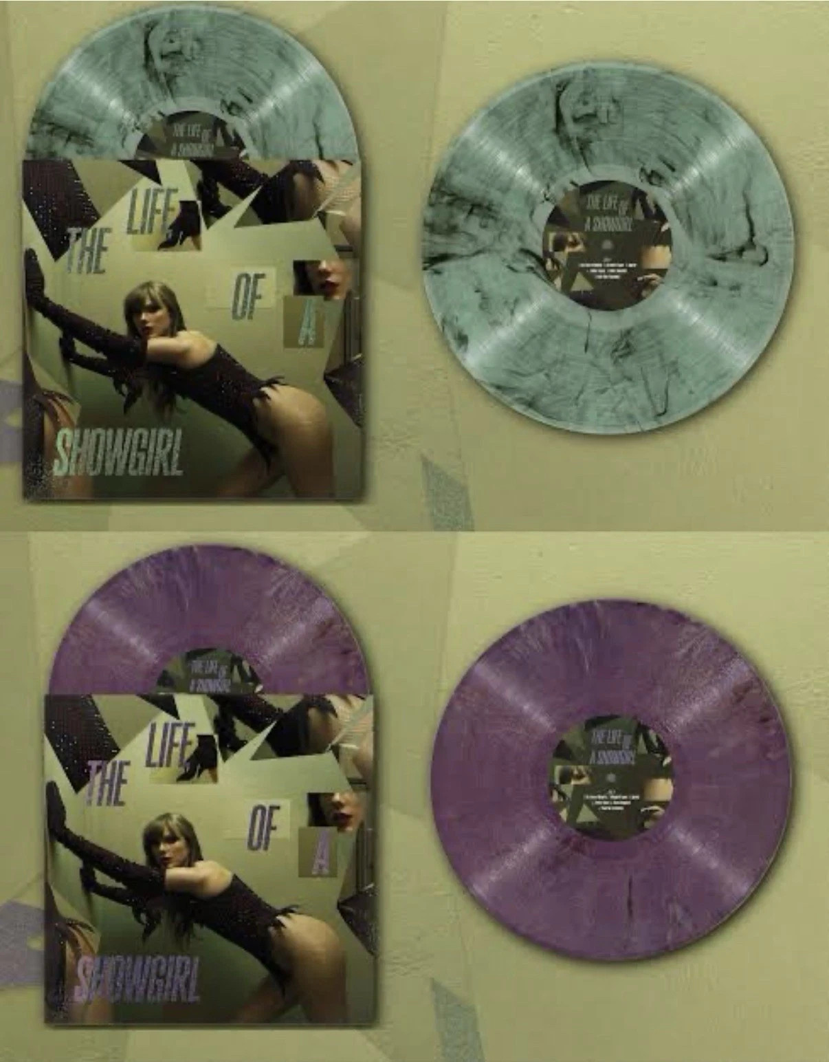 The Life of a Showgirl:  Shiny Bug Edition Vinyl Set Green & Purple  IN HAND ✅