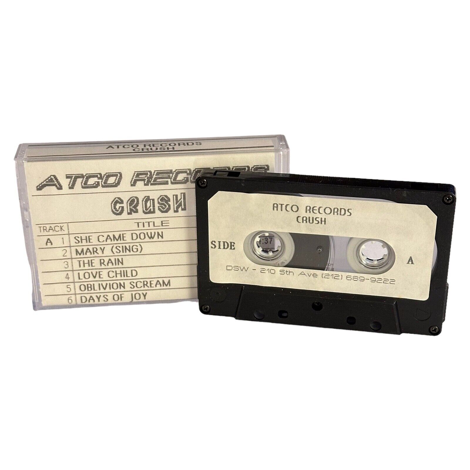 Vintage ATCO Records CRUSH Original Promo Demo Cassette Tape Digital SoundWorks