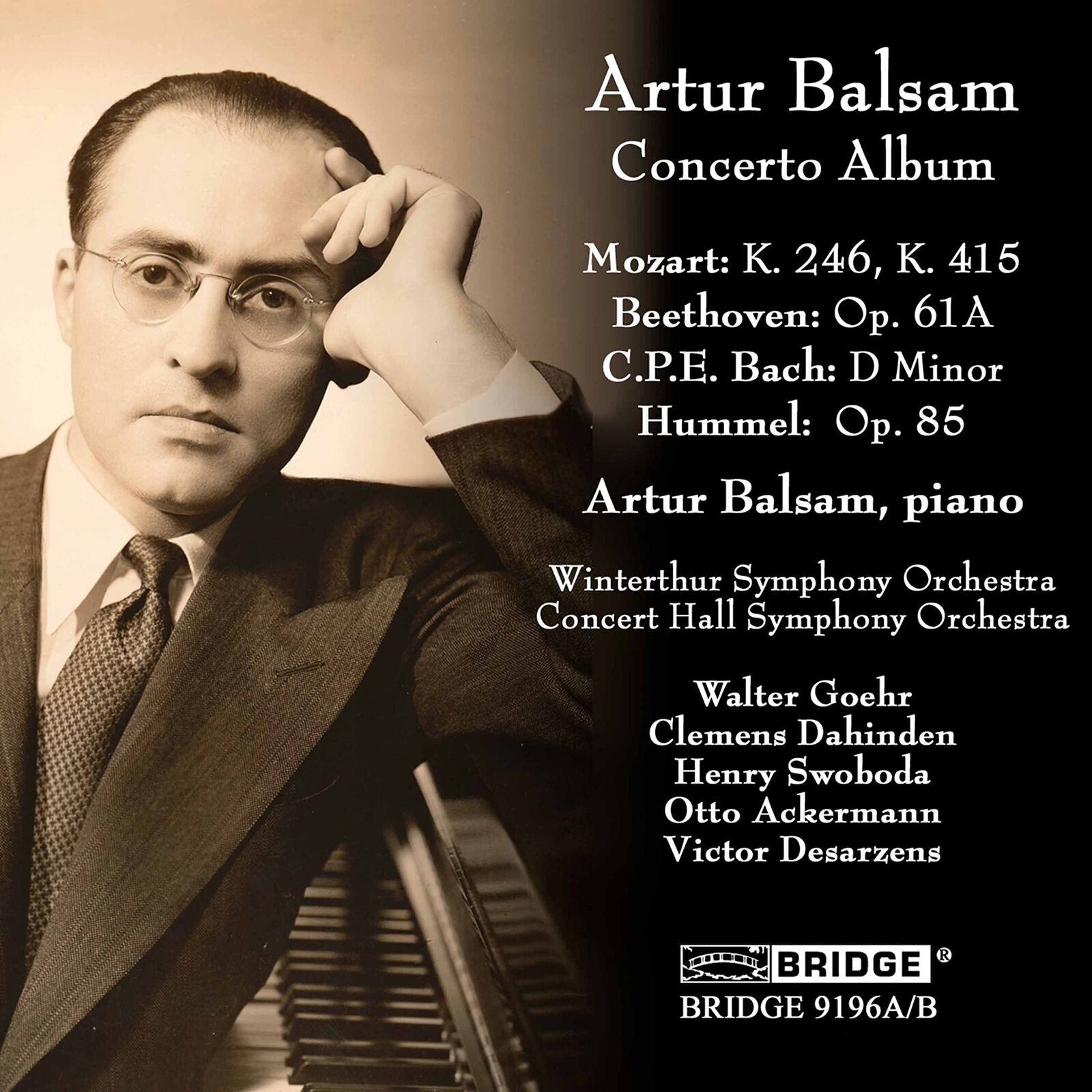 Artur Balsam Concerto Album (Dahinden, Winterthur So, Balsam) (CD) (UK IMPORT)