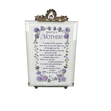 Vintage Summit Collection Mothers Poem Frame Music Box Love Makes World Go Round picture