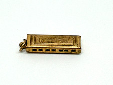 Vtg Charm Toy Gumball Machine Cracker Jack prize Metal Harmonica Hollow picture